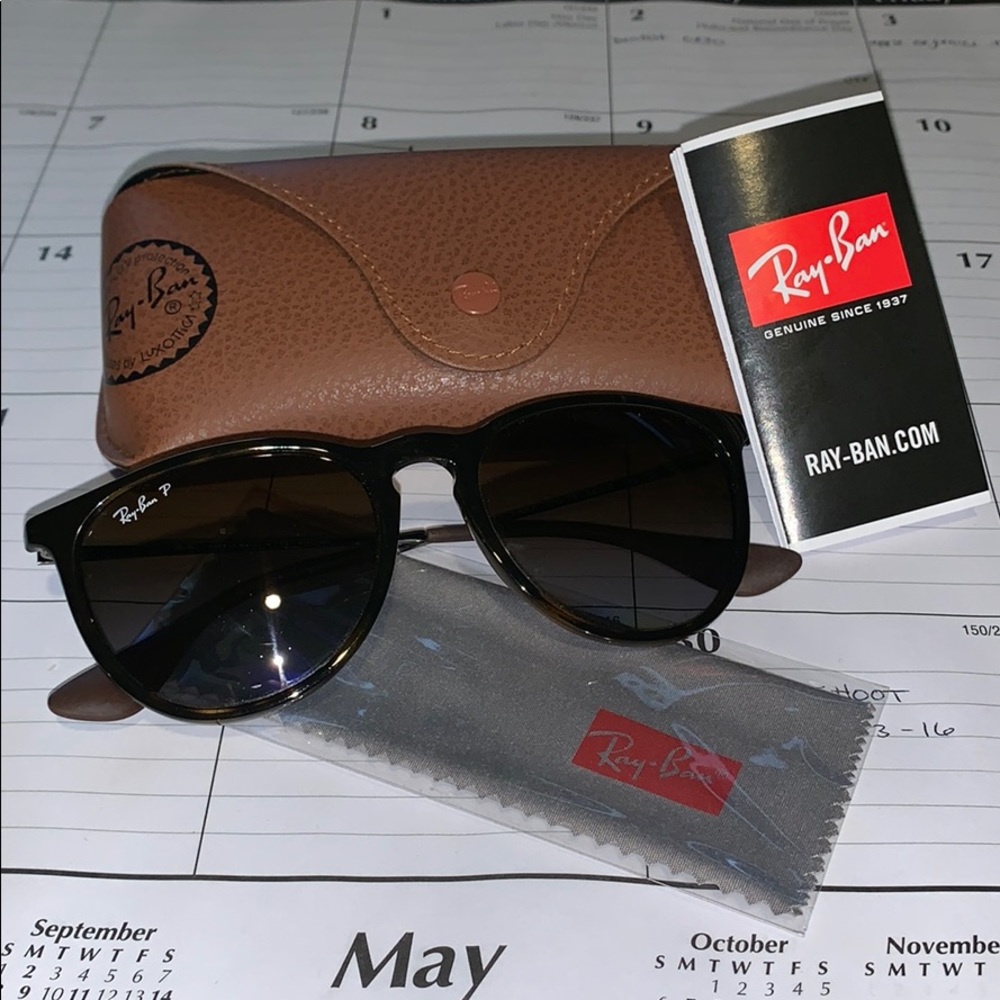 Ray Ban Polarized Tortoise Shell Erika Sunglasses